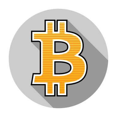 Bitcoin simgesi düz tasarım vektör çizim
