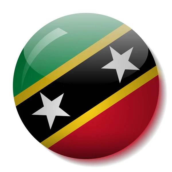Saint Kitts e Nevis bandiera vetro pulsante vettoriale illustrazione — Vettoriale Stock