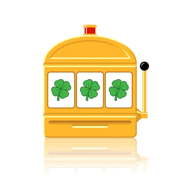 Four-leaf clover slot machine icon vector illustration — Stock Vector