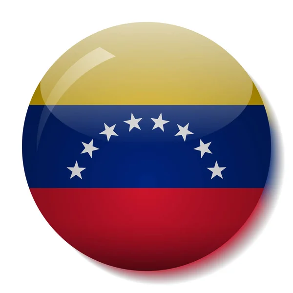Venezuela lobogója üveg gomb vektoros illusztráció — Stock Vector
