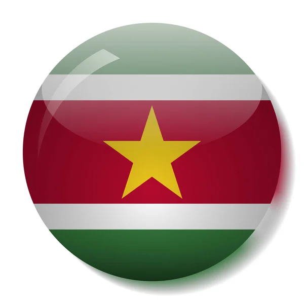 Suriname Flagge Glas Taste Vektor Abbildung — Stockvektor