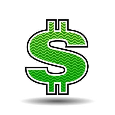 Dolar simgesi vektör illüstrasyonu