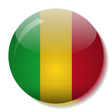 Mali bayrak düğmesini vektör çizim cam
