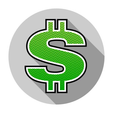 Dolar simgesi düz tasarım vektör çizim