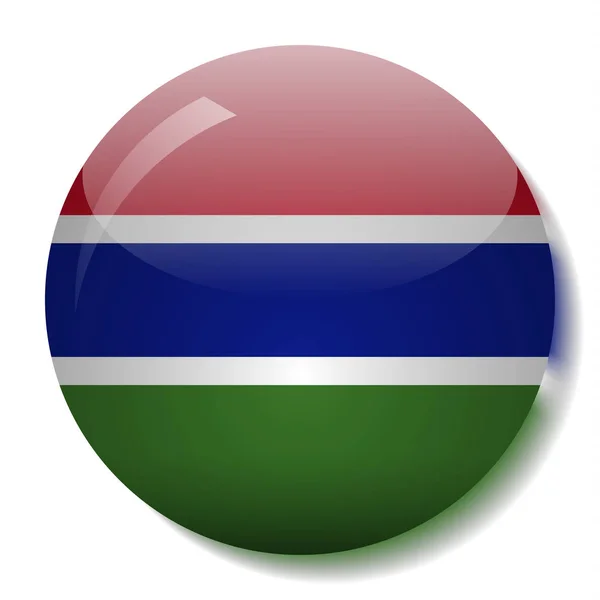 Gambian bandeira vidro botão vetor ilustração —  Vetores de Stock