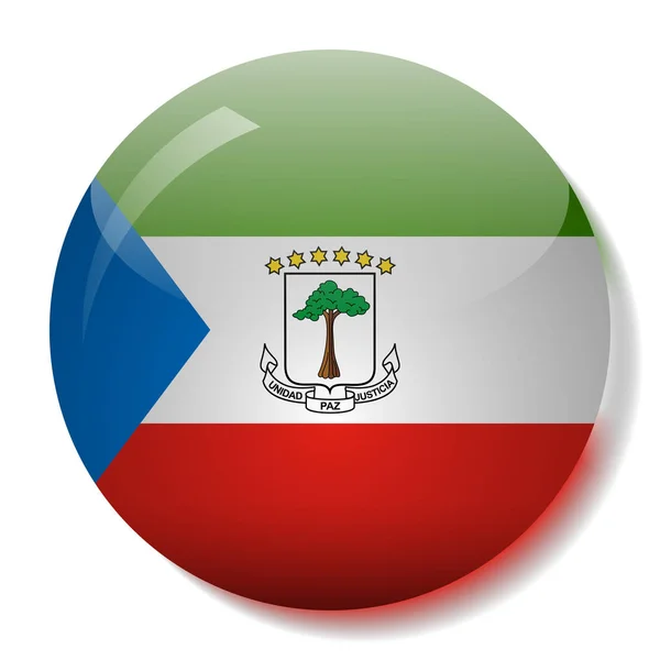 Vlag van Equatoriaal-Guinea glas knop vectorillustratie — Stockvector