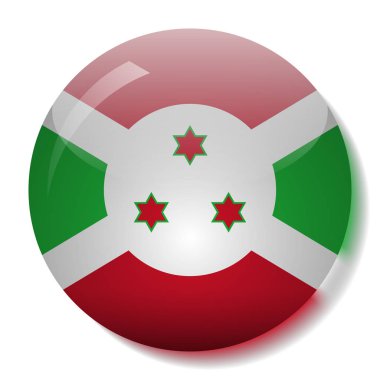 Burundi bayrağı düğmesini vektör çizim cam