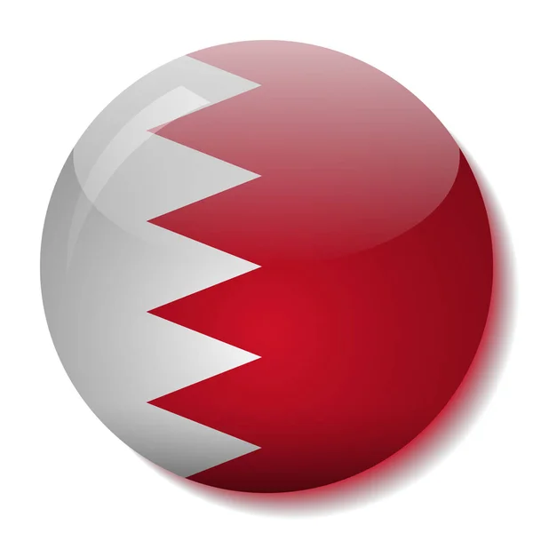 Bahrain flagga glas knapp vektor illustration — Stock vektor