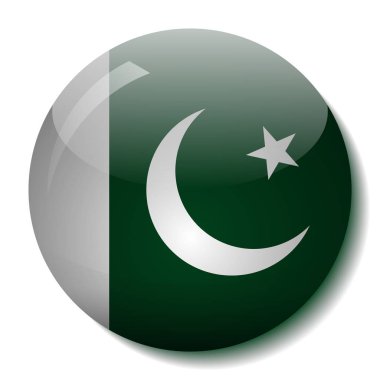 Pakistan Bayrağı düğmesini vektör çizim cam