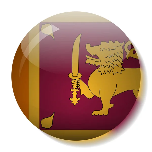 Sri Lanka bandiera vetro pulsante vettoriale illustrazione — Vettoriale Stock