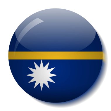 Nauru'nın bayrak düğmesini vektör çizim cam
