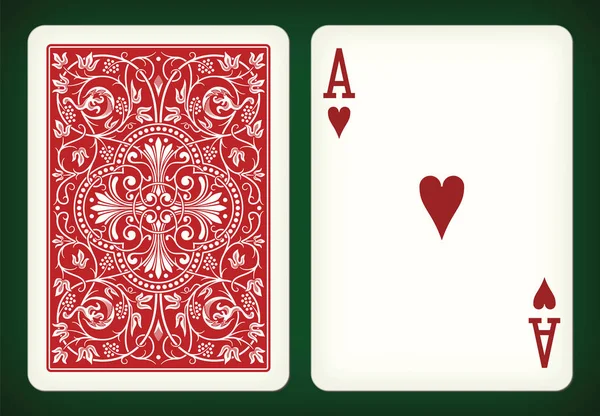 Ás de copas - ilustração vetorial de cartas de jogo —  Vetores de Stock