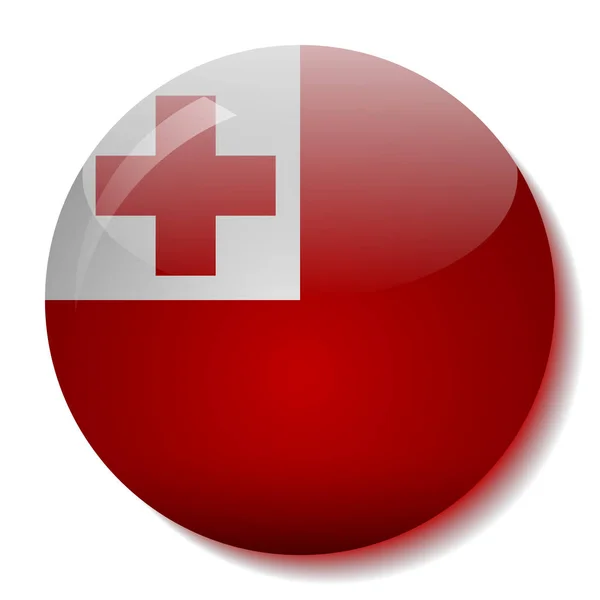 Tongan flag glass button vector illustration — Stock Vector