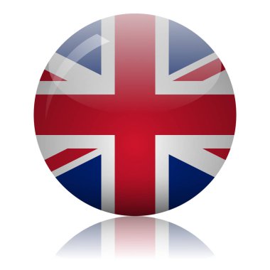 İngiltere bayrak cam simgesi vektör illüstrasyon