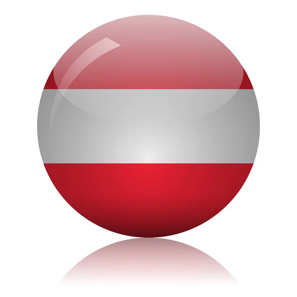 オーストリア国旗ガラスアイコンベクトルイラスト — ストックベクタ