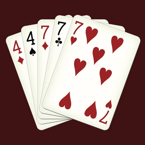 Full House - illustrazione vettoriale delle carte da gioco — Vettoriale Stock