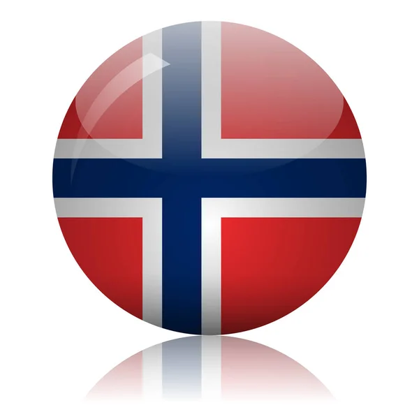 Ilustración de icono de vidrio bandera noruega — Archivo Imágenes Vectoriales