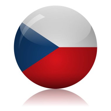 Çek bayrağı cam ikon vektör illüstrasyonu