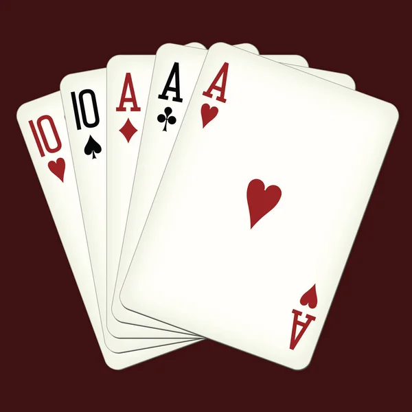 Full house - illustration vectorielle de cartes à jouer — Image vectorielle