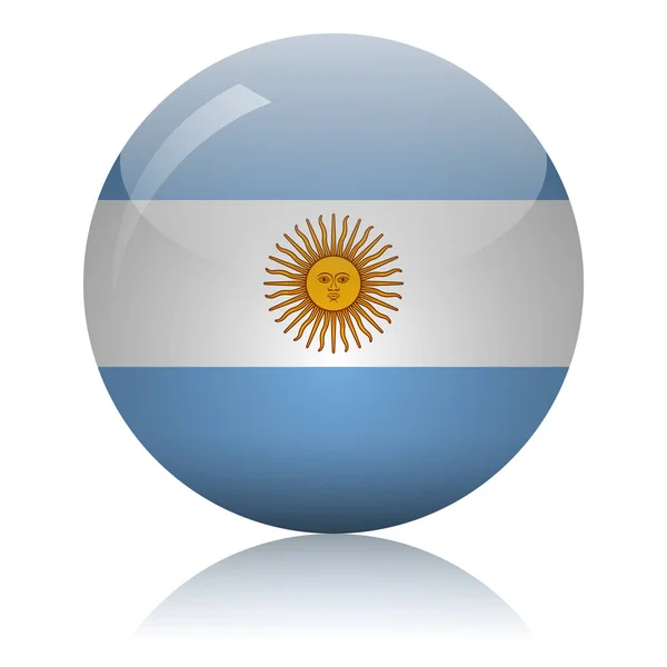 Arjantin bayrağı cam ikon vektör çizimi — Stok Vektör