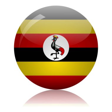 Açık ayna yüzey vektör illüstrasyonunda Ugandalı cam top