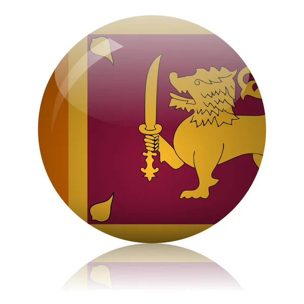 Sri Lanka Bandiera Palla Vetro Luce Specchio Superficie Vettoriale Illustrazione — Vettoriale Stock