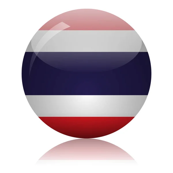 タイ国旗ガラスボールライトミラー面ベクトルイラスト — ストックベクタ