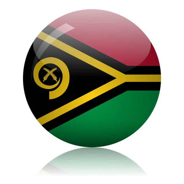 Vanuatu Bandeira Bola Vidro Espelho Luz Superfície Vetor Ilustração —  Vetores de Stock