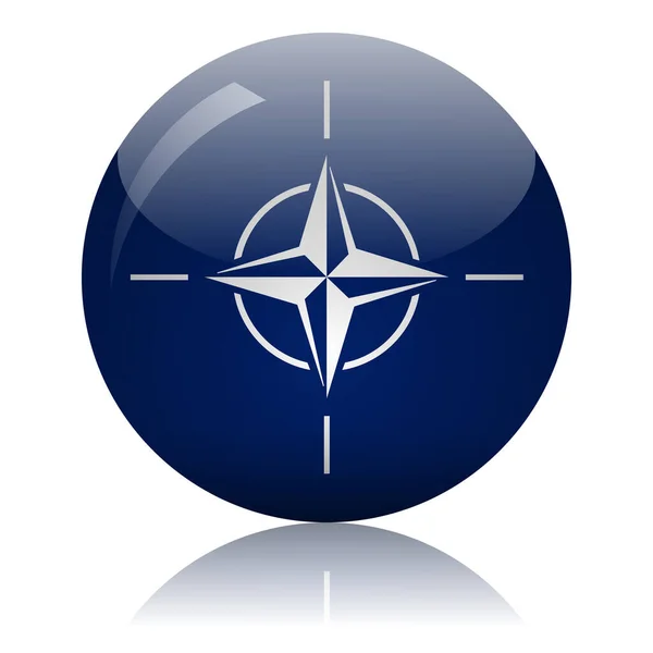 Hafif Ayna Yüzey Vektör Illüstrasyonunda Nato Bayrak Topu — Stok Vektör