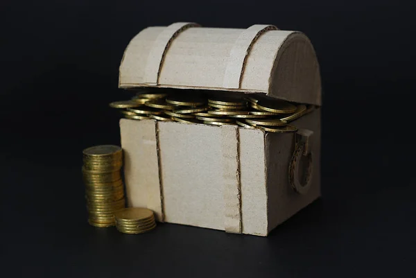 Pirate Chest Coins Money — Stock Photo, Image