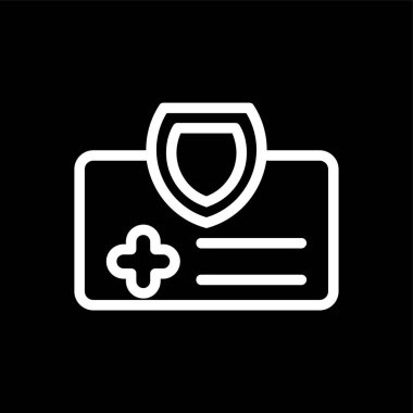 Tıbbi sigorta ikonu, vektör illüstrasyonu basit tasarım