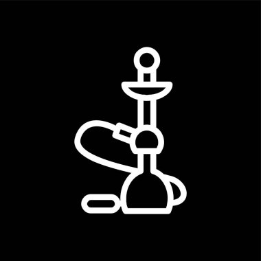 Nargile simgesi, vektör çizimi basit tasarım