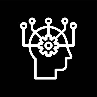 Zeka simgesi, vektör illüstrasyonu basit tasarım