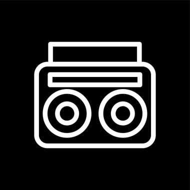 Boombox simgesi, vektör illüstrasyonu basit tasarım