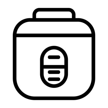 Rice Cooker simgesi, vektör illüstrasyonu basit tasarım