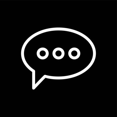 Sohbet balonu simgesi, vektör illüstrasyonu basit tasarım