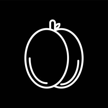 Kayısı simgesi, vektör illüstrasyonu basit tasarım