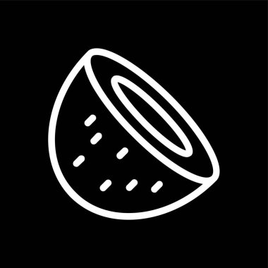 Hindistan cevizi simgesi, vektör illüstrasyonu basit tasarım