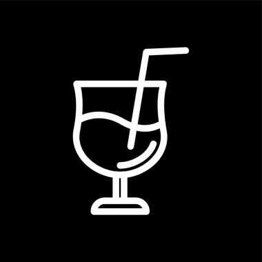 Kokteyl simgesi, vektör illüstrasyonu basit tasarım