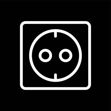 Soket simgesi, vektör illüstrasyonu basit tasarım