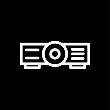 Projektör simgesi, vektör illüstrasyonu basit tasarım