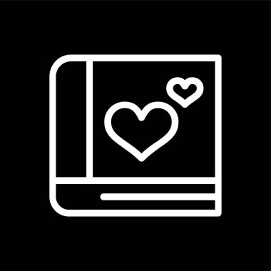 Romantik Kitap simgesi, vektör illüstrasyonu basit tasarım