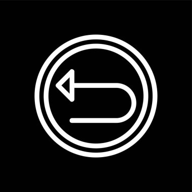 Sol Ok simgesi, vektör illüstrasyonu basit tasarım