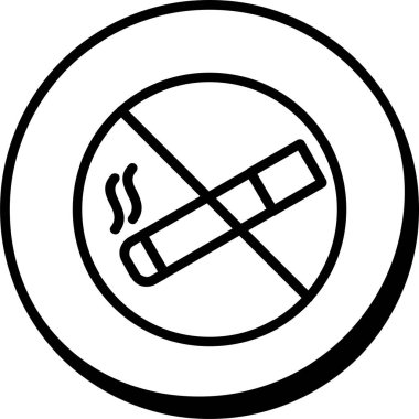 sigara simgesi yok, vektör illüstrasyonu basit tasarım