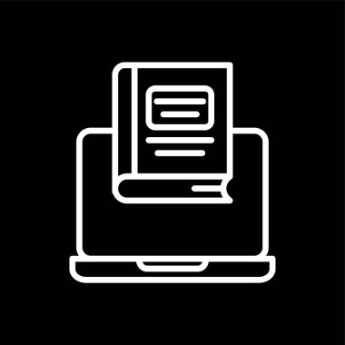 Çevrimiçi öğrenme simgesi, vektör illüstrasyonu basit tasarım