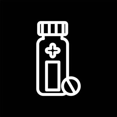 İlaç kutusu simgesi, vektör illüstrasyonu basit tasarım