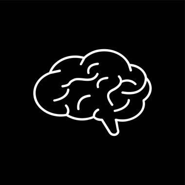 Beyin simgesi, vektör illüstrasyonu basit tasarım