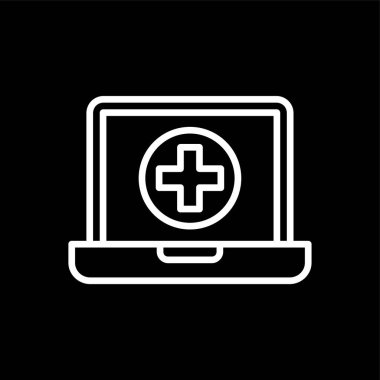 Çevrimiçi Tıbbi simge, vektör illüstrasyonu basit tasarım