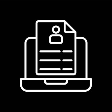 Çevrimiçi Cv simgesi, vektör illüstrasyonu basit tasarım