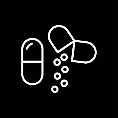 kapsül simgesi, vektör illüstrasyonu basit tasarım